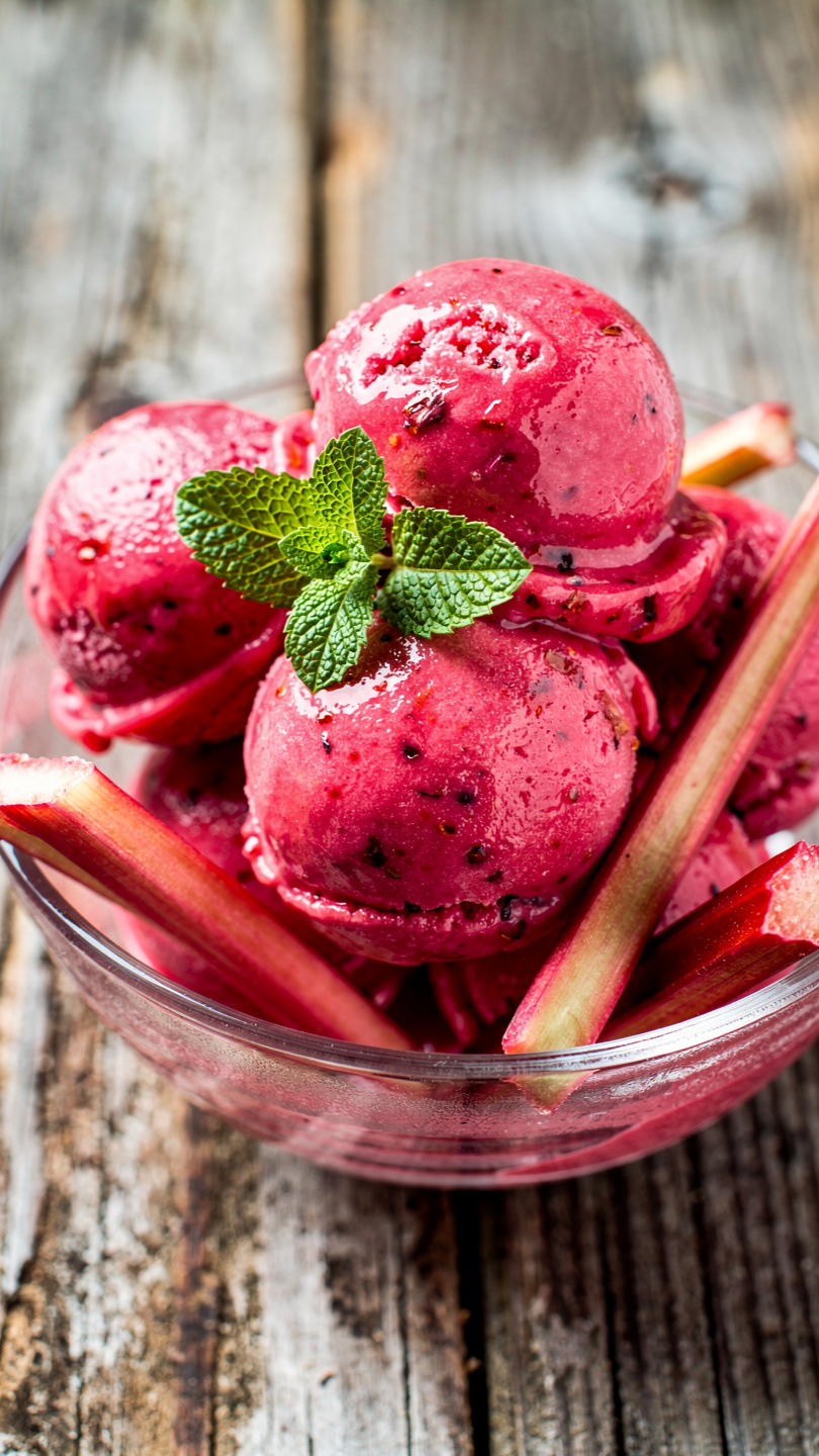 Fresh Rhubarb Sorbet