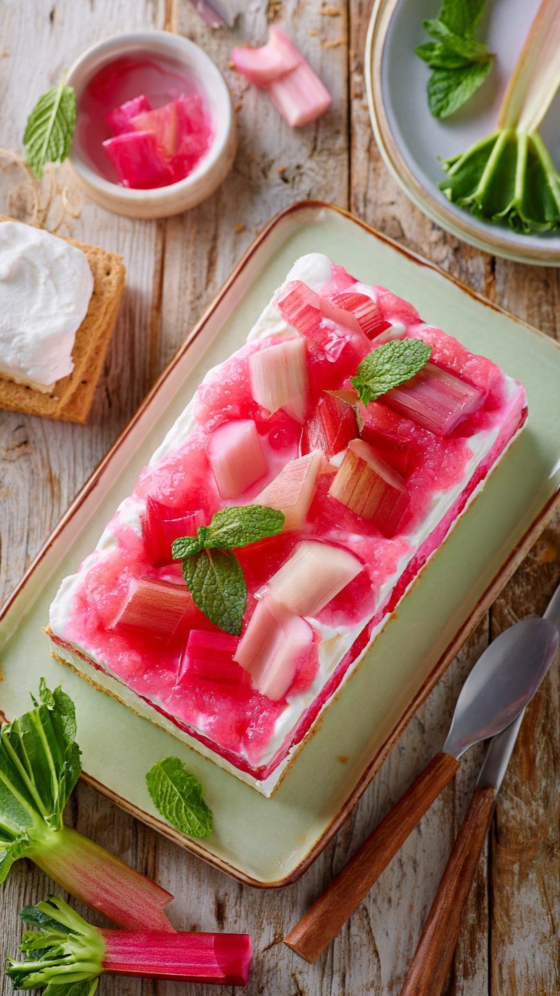 Rhubarb Icebox Cake