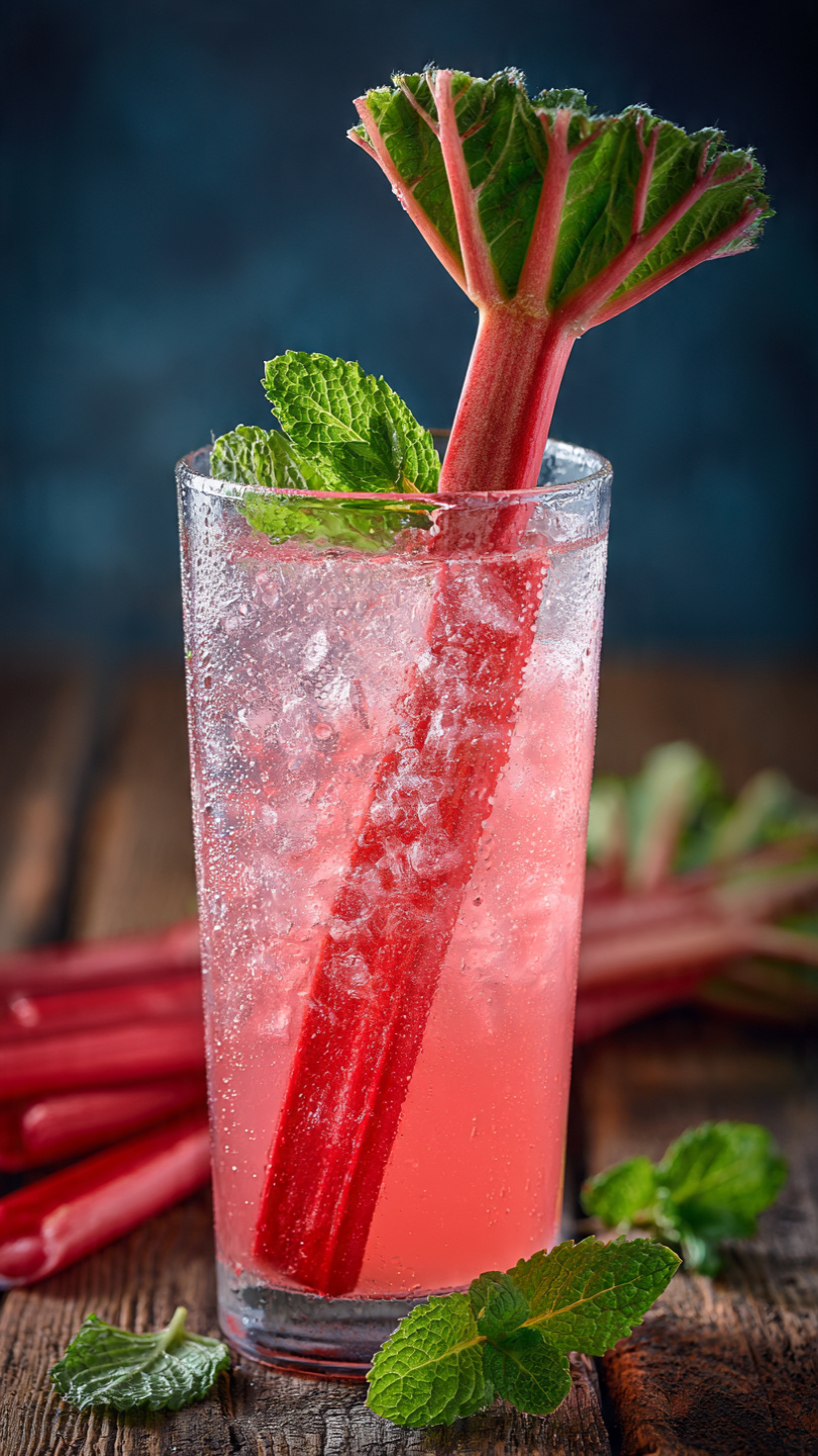 Rhubarb Simple Syrup Drink