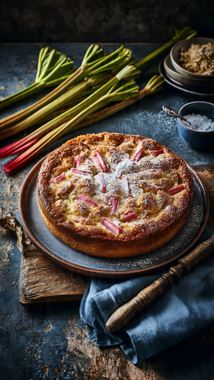 Old-Fashioned Rhubarb Cake with Brown Sugar Streusel