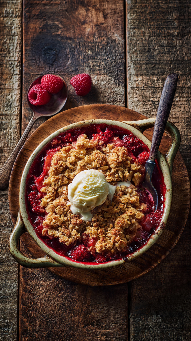 Rhubarb Raspberry Crumble
