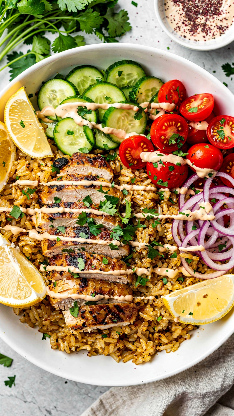 Chicken Shawarma Crispy Rice Salad